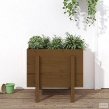 vidaXL Mézbarna tömör fenyőfa növénytartó 62x50x57 cm kerti tárolás