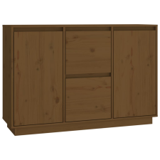 vidaXL mézbarna tömör fenyőfa tálalószekrény 111 x 34 x 75 cm (814312) bútor