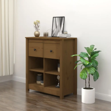 vidaXL mézbarna tömör fenyőfa tálalószekrény 70 x 35 x 80 cm bútor