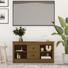 vidaXL Mézbarna tömör fenyőfa TV-szekrény 103 x 36,5 x 52 cm bútor