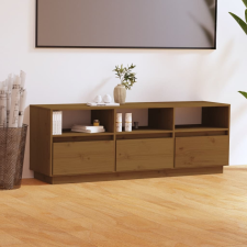 vidaXL mézbarna tömör fenyőfa TV-szekrény 140 x 37 x 50 cm bútor