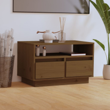 vidaXL mézbarna tömör fenyőfa TV-szekrény 60 x 35 x 37 cm bútor
