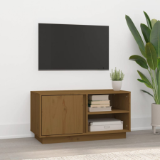 vidaXL mézbarna tömör fenyőfa TV-szekrény 80x35x40,5 cm bútor