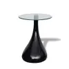 vidaXL Modern Kerek Üveglapú Dohányzóasztal - Fekete - 42cm