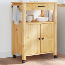 vidaXL MONZA tömör fenyőfa konyhai kocsi 60 x 40 x 90 cm bútor