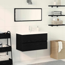 vidaXL Mosdószekrény tárolóval Musta tammi 80 x 39 x 62 cm Faanyag fürdőszoba bútor
