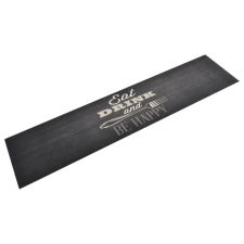 vidaXL mosható fekete bársony feliratos konyhaszőnyeg 60x300 cm lakástextília