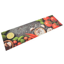 vidaXL Mosható zöldségmintás bársony konyhai szőnyeg 45x150 cm lakástextília