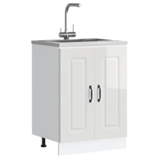 vidaXL Mosogató aljzat szekrény Kalmar magasfényű fehér 60x46x81,5 cm bútor