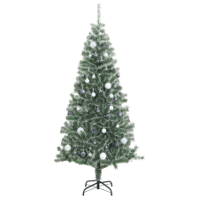 vidaXL műkarácsonyfa 300 LED-del, gömbszettel és hópehellyel 240 cm (3210163) műfenyő