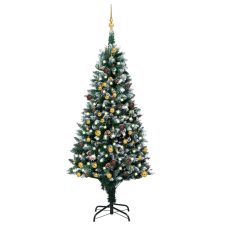 vidaXL műkarácsonyfa LED-del / gömbszettel / tobozzal 210 cm (3077532) műfenyő