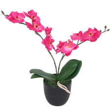 vidaXL Műorchidea virágcseréppel 30 cm piros kerti dekoráció