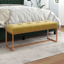 vidaXL mustársárga bársony pad 110 x 36 x 45 cm bútor
