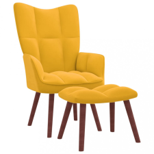 vidaXL Mustársárga bársony pihenőszék lábtartóval bútor