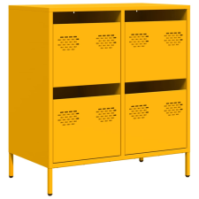 vidaXL mustársárga hidegen hengerelt acél tálalószekrény 68x39x73,5 cm (851259) bútor