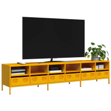 vidaXL mustársárga hidegen hengerelt acél TV-szekrény 202x39x43,5 cm bútor