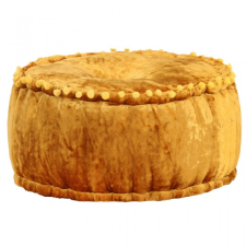 vidaXL Mustársárga kerek bársony puff 40 x 20 cm bútor