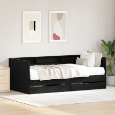 vidaXL Napágy Fekete tölgy Szerelt fa 90 x 190 cm Tartós ágy és ágykellék