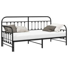 vidaXL Napágy Keret Fekete 107x203 cm Acél (42002641) ágy és ágykellék