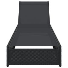 vidaXL Napozóágy Fekete 60x200x27 cm Poli Rattan (42004125) kerti bútor