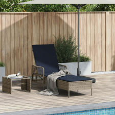 vidaXL Napozóágy Szürke PE Rattan 157 x 55 x 92 cm Összecsukható kerti bútor