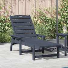 vidaXL Napozóágy Tengerészkék 53x162x98.5 cm HDPE kerti bútor