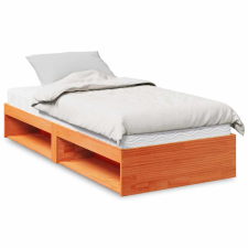 vidaXL nappali ágy matraccal viaszbarna 100x200 cm tömör fa fenyőfa ágy és ágykellék