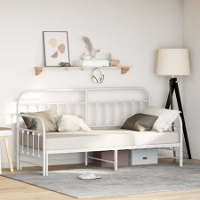 vidaXL Nappali ágykeret fejtámlával Fehér 75 x 190 cm Acél ágy és ágykellék