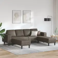  vidaXL Nappali Kanapé 3 pcs Sötétszürke bútor