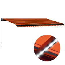 vidaXL narancs és barna kézzel kihúzható LED-es napellenző 600x300 cm kerti bútor