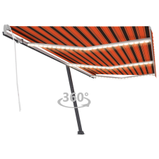 vidaXL narancs és barna kézzel kihúzható LED-es napellenző 600x350 cm kerti bútor