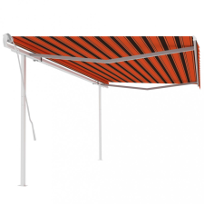 vidaXL narancs és barna kézzel kihúzható napellenző póznákkal 5x3,5 m kerti bútor