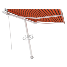 vidaXL narancssárga-barna automata póznás napellenző 300 x 250 cm kerti bútor