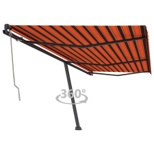 vidaXL narancssárga-barna automata póznás napellenző 600 x 350 cm kerti bútor