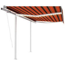 vidaXL narancssárga-barna szélérzékelős és LED-es napellenző 3,5x2,5 m kerti bútor