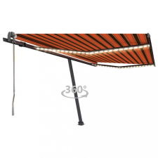 vidaXL Narancssárga-barna szélérzékelős és LED-es napellenző 450x300cm kerti bútor