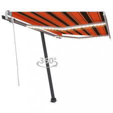 vidaXL narancssárga és barna kézzel kihúzható napellenző 350 x 250 cm kerti bútor