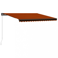vidaXL Narancssárga és barna kézzel kihúzható napellenző 450 x 300 cm kerti bútor