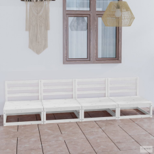 vidaXL Négyszemélyes fehér tömör fenyőfa kerti kanapé kerti bútor
