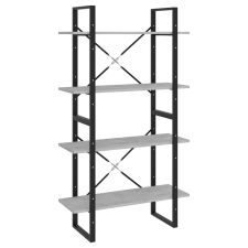 vidaXL négyszintes betonszürke forgácslap könyvszekrény 80x30x140 cm (806461) bútor
