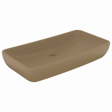 vidaXL négyszögletes matt krémszínű kerámia luxus mosdókagyló 71 x 38 cm (146963) szaniter