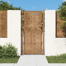 vidaXL négyszögmintás corten acél kerti kapu 105 x 180 cm kerti bútor