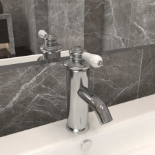 vidaXL nikkel fürdőszobai mosdócsaptelep 130 x 180 mm csaptelep