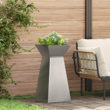 vidaXL Növényállvány Rozsdamentes acél 35 x 35 x 73 cm Dekoratív betétek kerti tárolás