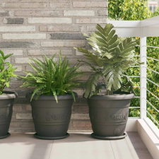 vidaXL Növénycserép 6 pcs Fekete Ø 26 x 21.5 cm Műanyag kerti tárolás