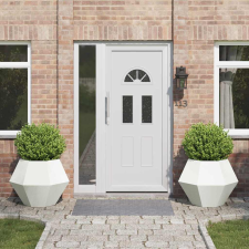 vidaXL Növénytartó 2 pcs Fehér 75 x 75 x 60 cm Acél kerti tárolás