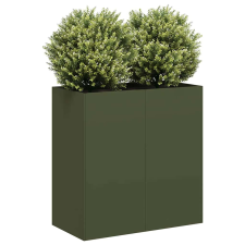 vidaXL Növénytartó olívazöld 80x40x80 cm Hidegen hengerelt acélból kerti tárolás