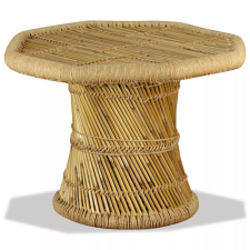 vidaXL nyolcszögű bambusz dohányzóasztal 60 x 45 cm bútor