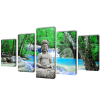 vidaXL Nyomtatott vászon falikép szett Buddha 200 x 100 cm