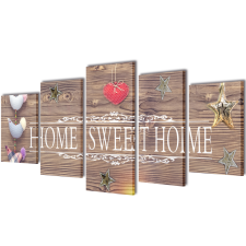 vidaXL Nyomtatott vászon falikép szett "Home Sweet Home" dizájn 100 x 50 cm tapéta, díszléc és más dekoráció